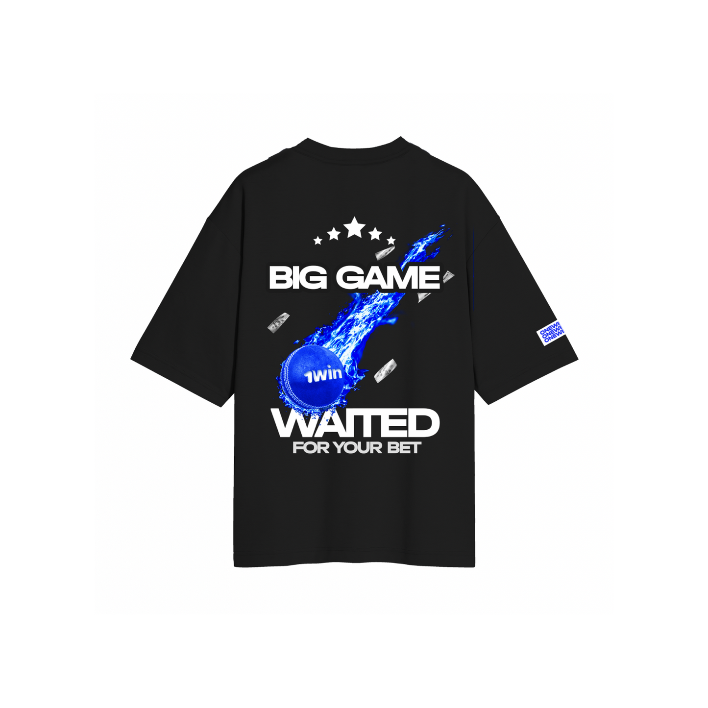 1Win Big Game Dollar Bills T-Shirt Black